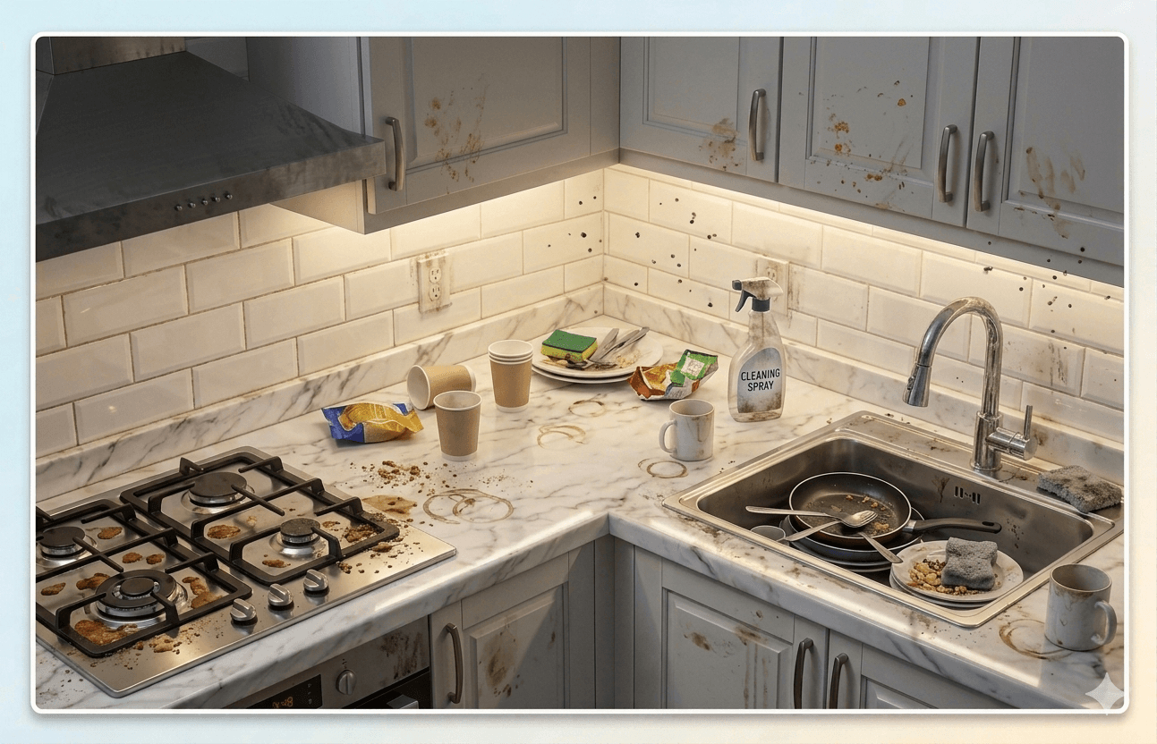 Kitchen Cleaning before cleaning